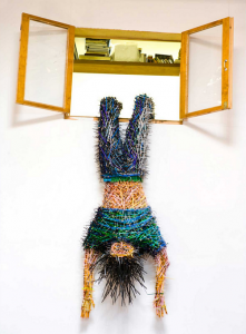 Painting made out of colored pencils. Work by Colombian artist Federico Uribe