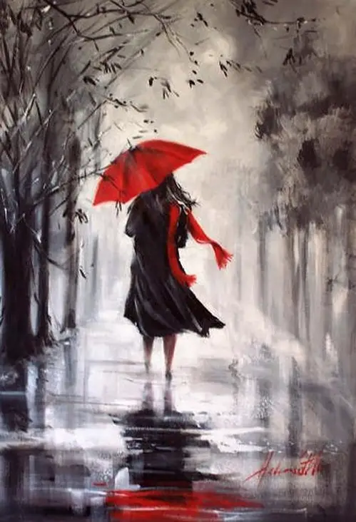 Painting rain Helen Cottle, Australian self-taught artist - Art