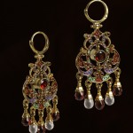 Traditional Russian Earrings, work by master jeweler Timofei Zhuravlev