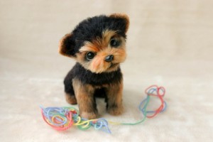 An adorable puppy. Felted toys by Nadezhda Micheyeva