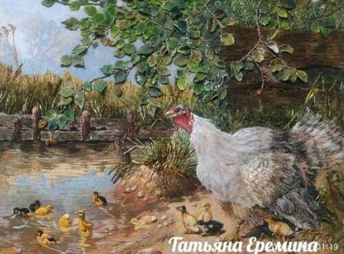 'Bird Yard'. Size 40 cm x 50 cm. 2024