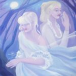 Night violets. Canvas, oil 70 cm x 100 cm