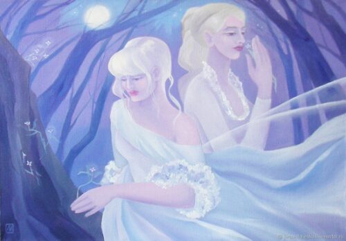 Night violets. Canvas, oil 70 cm x 100 cm